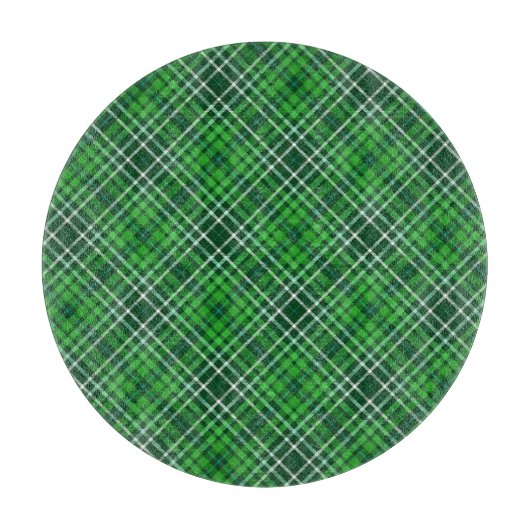 Dunkelgrünes u. Waldgrün-kariertes Muster Schneidebrett (Vorderseite)