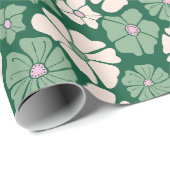 Dunkelgrünes und cremeweißes Geburtstagswrapping P Geschenkpapier (Rolleneckpunkt)