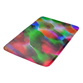 Dunkelgrünes und rotes Relief und Tiefe Badematte