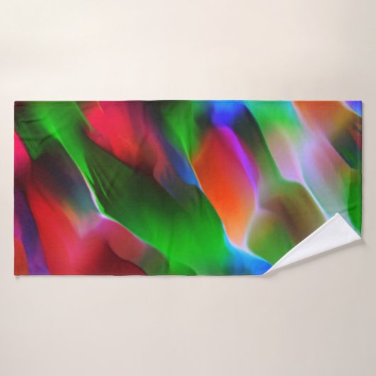 Dunkelgrünes und rotes Relief und Tiefe Badhandtuch Set (Badehandtuch)