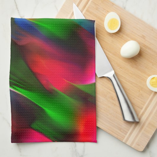 Dunkelgrünes und rotes Relief und Tiefe Geschirrtuch (Viertel Falte)