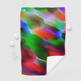 Dunkelgrünes und rotes Relief und Tiefe Golfhandtuch