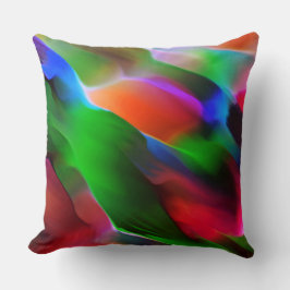 Dunkelgrünes und rotes Relief und Tiefe Kissen