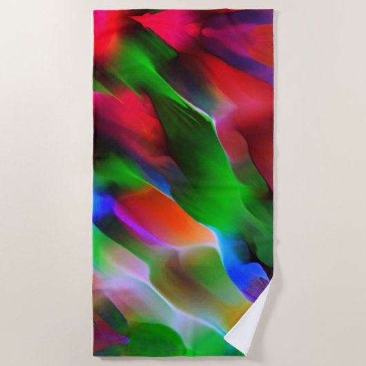 Dunkelgrünes und rotes Relief und Tiefe Strandtuch (Vorderseite)