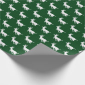 Dunkelgrünes und weißes Ren-Muster Geschenkpapier (Ecke)