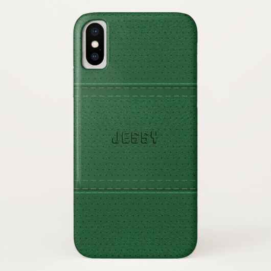 Dunkelgrünes Vintages Imitat Leather Case-Mate iPhone Hülle (Rückseite)