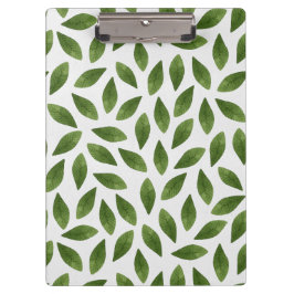 Dunkelgrünes Wasserfarbenmuster für Blätter Klemmbrett