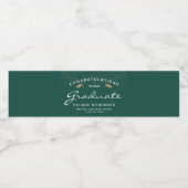 Dunkelgrünes Weiß-Script-Gold-Cap-Abschluss Wasserflaschenetikett (Einzelnes Label)