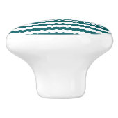 Dunkelgrünes Zickzack Design - Druckknopf Keramikknauf (Seitenansicht)