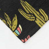 Dunkelgrunge-Kaktus-Muster Fleecedecke (Ecke)