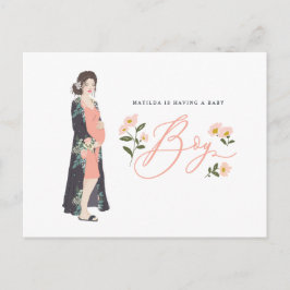 Dunkelhaarige Mama, um eine Baby-Dusche zu sein, l Postkarte
