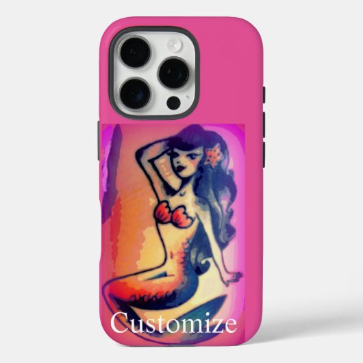 dunkelhaarige Meerjungfrau Case-Mate iPhone Hülle (Rückseite)