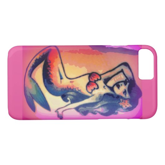 dunkelhaarige Meerjungfrau Case-Mate iPhone Hülle (Rückseite (Horizontal))