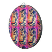 dunkelhaarige Meerjungfrau Dartscheibe (Vorderseite rechts)