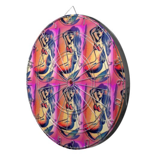 dunkelhaarige Meerjungfrau Dartscheibe (Vorderseite rechts)