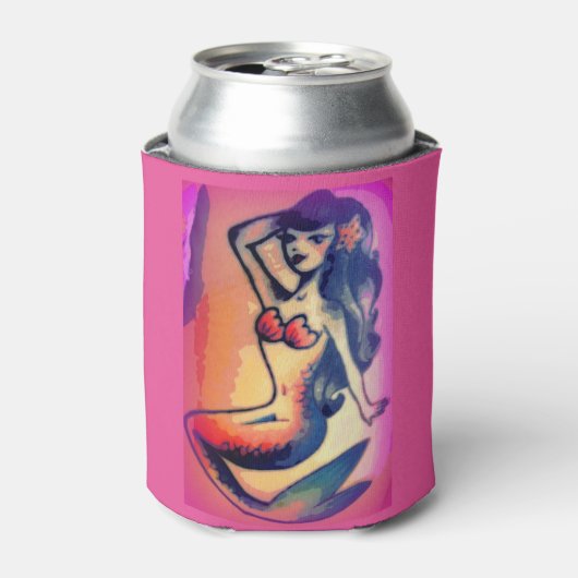 dunkelhaarige Meerjungfrau Dosenkühler (Kanne Vorderseite)