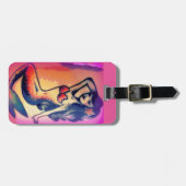 dunkelhaarige Meerjungfrau Gepäckanhänger (Vorderseite horizontal)