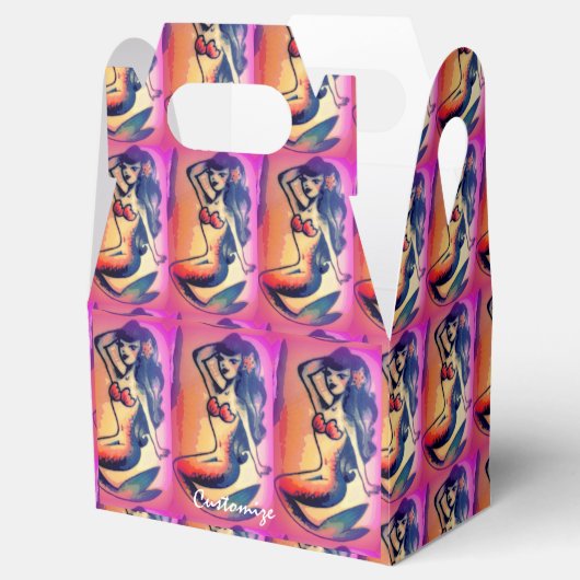 dunkelhaarige Meerjungfrau Geschenkschachtel (Geöffnet)