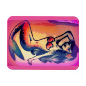 dunkelhaarige Meerjungfrau Magnet (Horizontal)