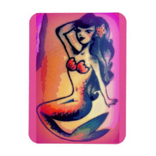 dunkelhaarige Meerjungfrau Magnet