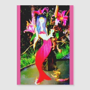 dunkelhaarige Meerjungfrau Magnetkarte