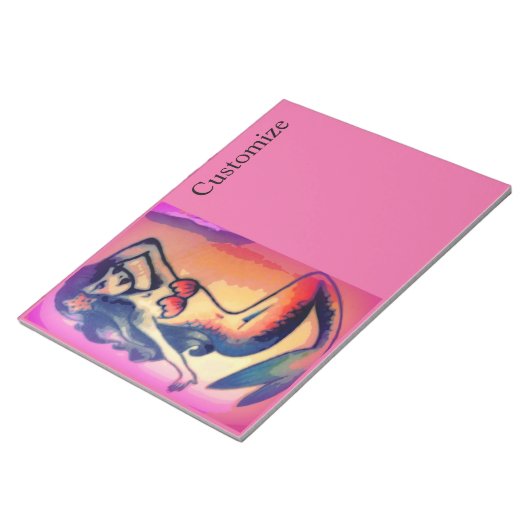 dunkelhaarige Meerjungfrau Notizblock (angewinkelt)