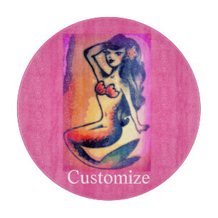 Dunkelhaarige Meerjungfrau Schönheit Thunder_Cove Schneidebrett