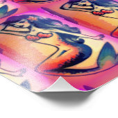 dunkelhaarige Meerjungfrauen Fotodruck (Ecke)