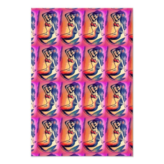 dunkelhaarige Meerjungfrauen Fotodruck (Vorne)