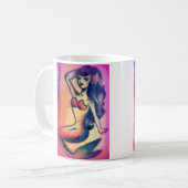dunkelhaarige Meerjungfrauschönheit Kaffeetasse (Vorderseite Links)