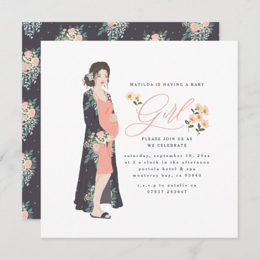 Dunkelhaarige Mutter, die ein Mädchen mit einer Ba (Vorne/Hinten)