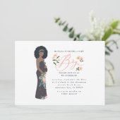 Dunkelhaarige schwarze Mama, um eine Baby-Dusche z (Stehend Vorderseite)