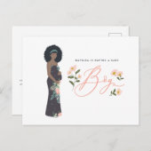 Dunkelhaarige schwarze Mama, um eine Baby-Dusche z Postkarte (Vorne/Hinten)