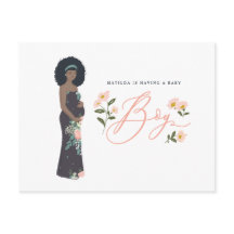 Dunkelhaarige schwarze Mama, um eine Baby-Dusche z