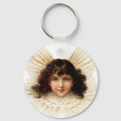 Dunkelhaariger Engel - Schlüsselanhänger (Vorderseite)