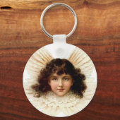 Dunkelhaariger Engel - Schlüsselanhänger (Vorderseite)