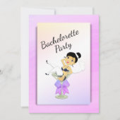 Dunkelhaariger Junggeselinnen-Abschied Einladung (Vorderseite)