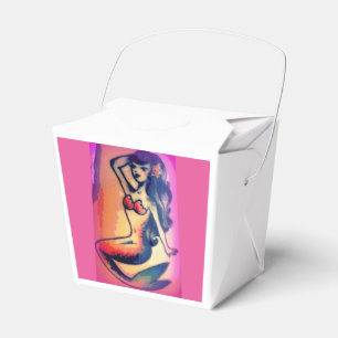 dunkelhaariges Meerjungfrauschönheitsrosa Geschenkschachtel