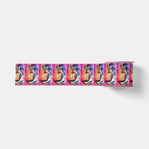dunkelhaariges Meerjungfrauschönheitsrosa Ripsband