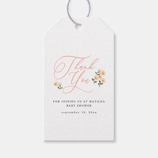 Dunkelhaarmutter, um Baby Dusche zu sein danke Geschenkanhänger (Vorderseite)