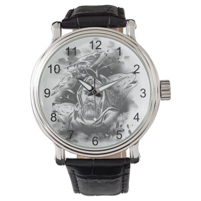 Dunkelhaltige Abbildung in den Tintenfederschatten Armbanduhr (Vorderseite)