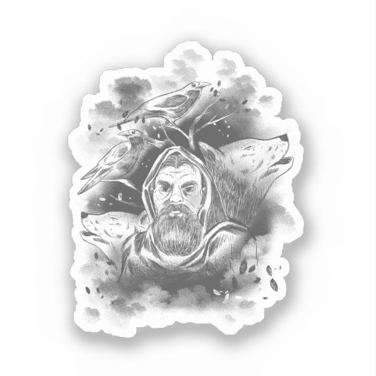 Dunkelhaltige Abbildung in den Tintenfederschatten Aufkleber (Vorderseite)