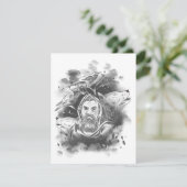 Dunkelhaltige Abbildung in den Tintenfederschatten RSVP Karte (Stehend Vorderseite)