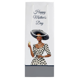 Dunkelhäute Dame in Vintagem Kleiderbeutel Geschenktüte Für Weinflaschen