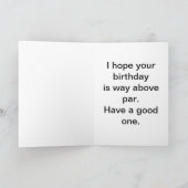 Dunkelhäutige junge Golfer-Karte Karte (Innenseite)