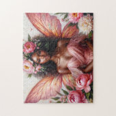 Dunkelhäutige Mühle mit rosa Flügeln Kunst Puzzle (Vertikal)