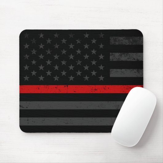Dunkelheit beunruhigte Feuerwehrmann-Flagge Mousepad (Mit Mouse)