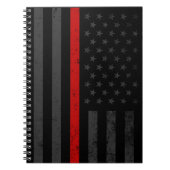 Dunkelheit beunruhigte Feuerwehrmann-Flagge Notizblock (Vorderseite)