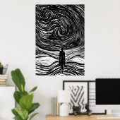 Dunkelheit des Universums | AI Art Poster (Heimbüro)