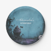 Dunkelheit Elegant Spooky ONE Geburtstag Pappteller (Vorderseite)